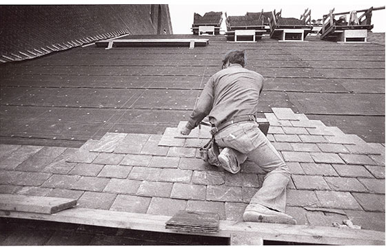 85. Slate Roofing Operation at the