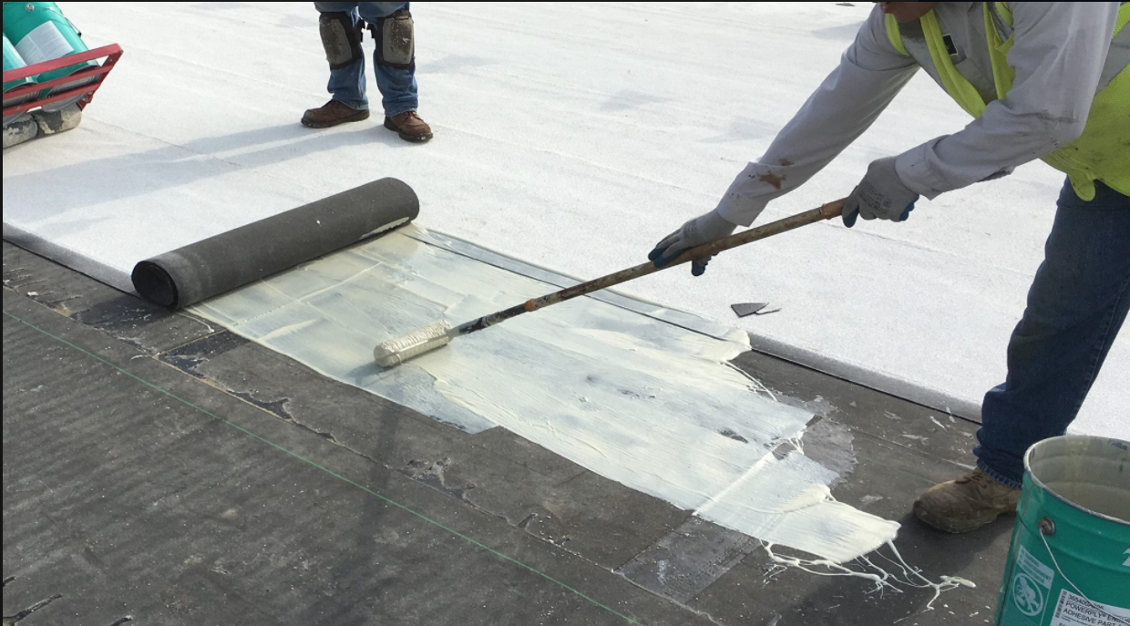 tremco-roofing-adhesive application