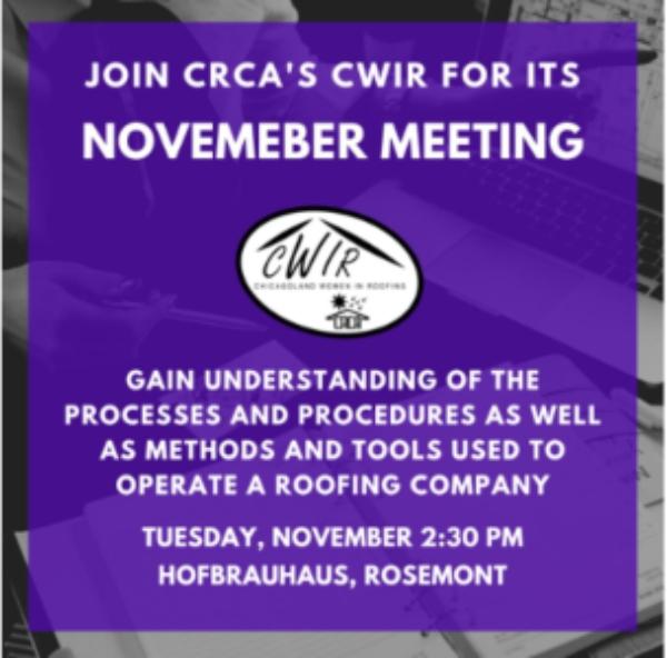 CRCA - CWIR November Meeting