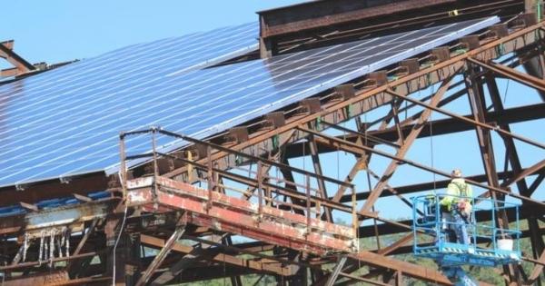 RCS Roof of Former Steel Mill Outfitted with Solar Panels