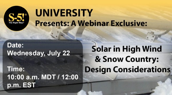 S-5! - Solar in High Wind & Snow Country: Design Considerations