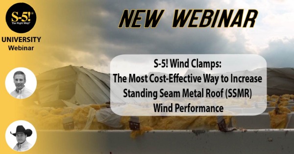 ​S-5! WindClamps: The Most Cost-Effective Way to Increase Standing Seam Metal Roof Wind Performance