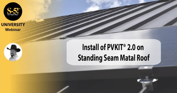 S-5! Install of PVKIT 2.0 on Standing Seam Metal Roof