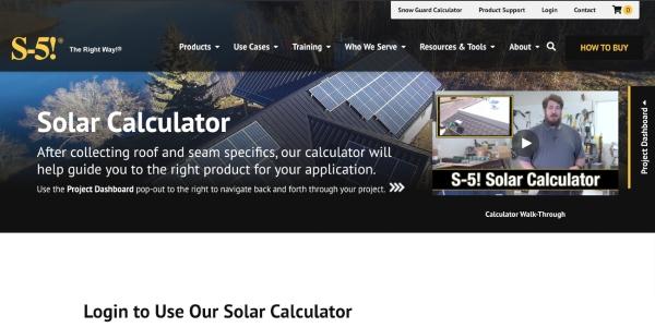 S-5! New Solar Calculator