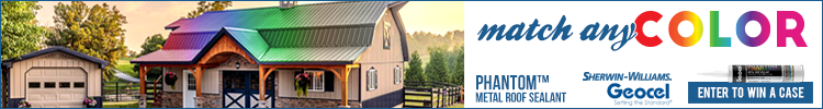 Sherwin-Williams - Banner Ad - Win a Free Case of Geocel Phantom™ Metal Roof Sealant