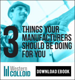 Western Colloid - Sidebar Ad - 3 Things Your Manufacturers Should be Doing For You eBook