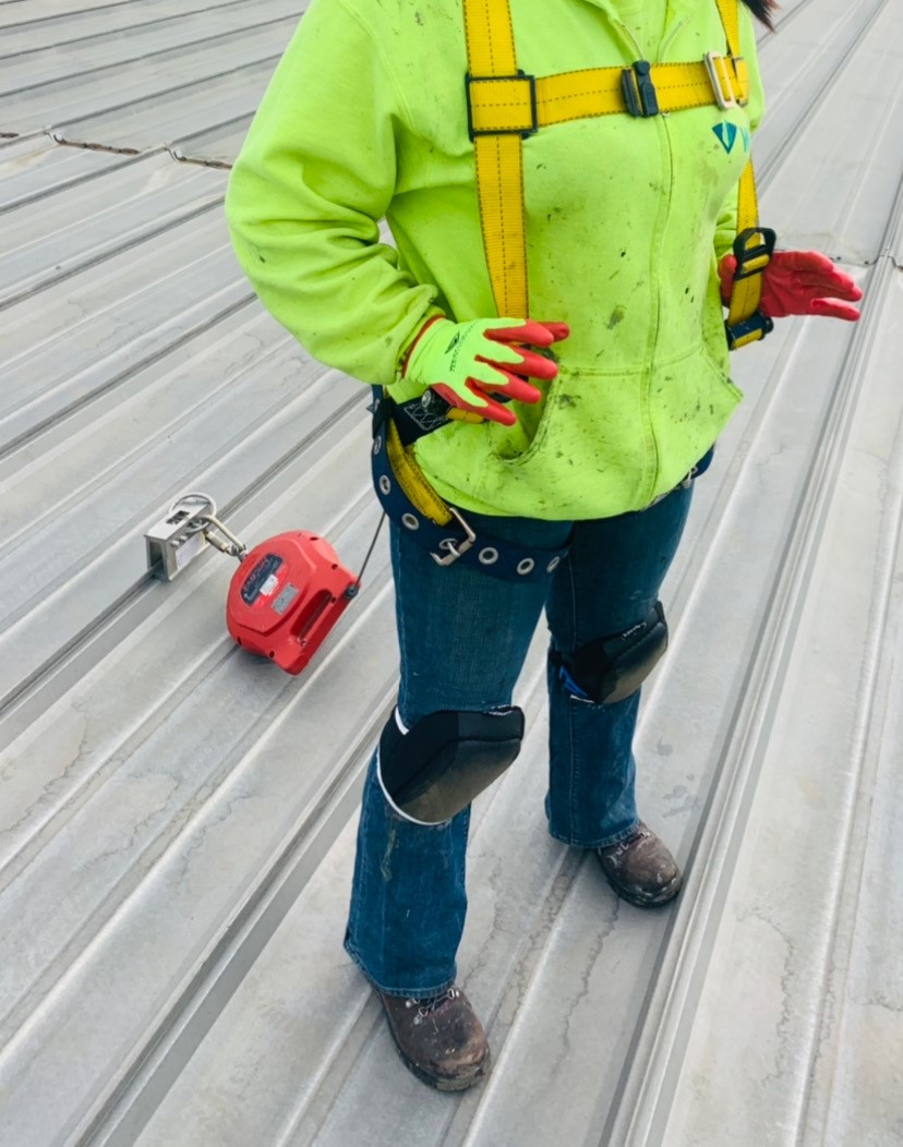 WTI’s Ruth Pruitt shows off her safety gear