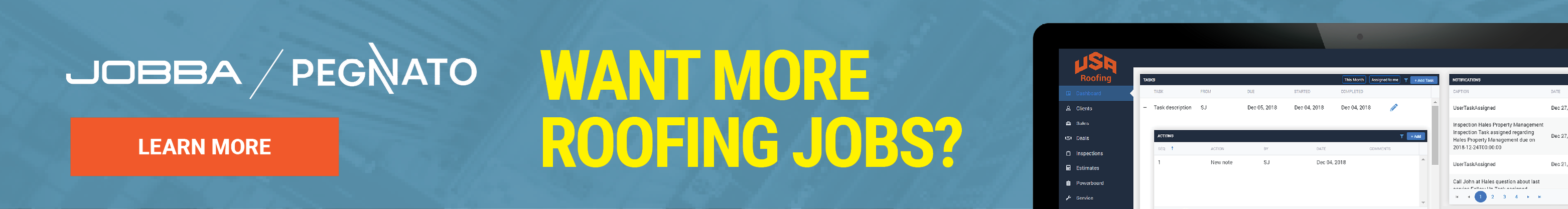 Jobba - Banner Ad - Want More Roofing Jobs?
