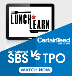 CertainTeed - Sidebar Ad - Low-Slope Roofing Time Trials – Self-Adhered SBS vs TPO