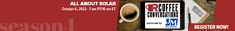 Coffee Conversations - Banner Ad - All Things Solar: Sponsored by Johns Manville