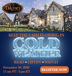 DaVinci Rooscapes - Sidebar Ad - Keep The Cash Flowing in Cold Weather (RLW Registration)