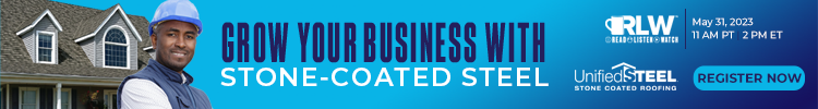 Westlake Royal Roofing - Banner Ad - Grow Your Business With Stone-coated Steel  (RLW Registration)