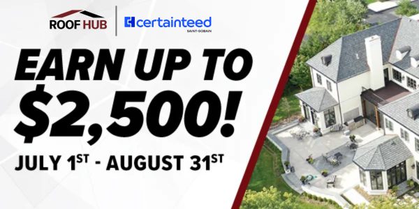 RoofHub CertainTeed Earn up to $2500