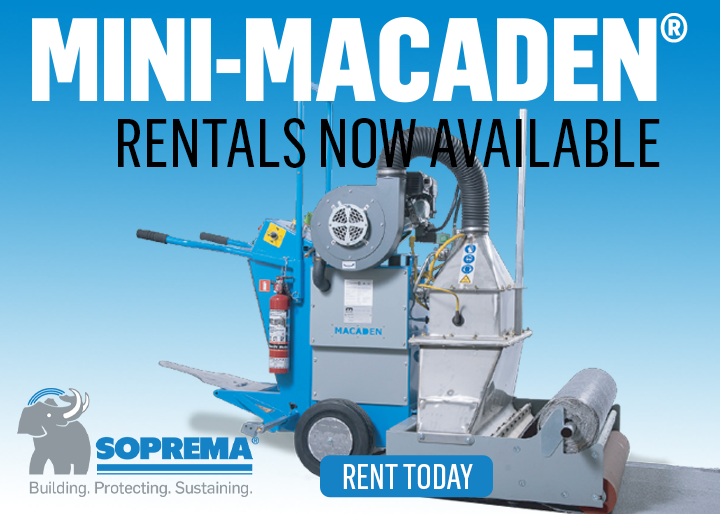 SOPREMA - Navigation Ad - Mini-Macaden Rrentals Now Available
