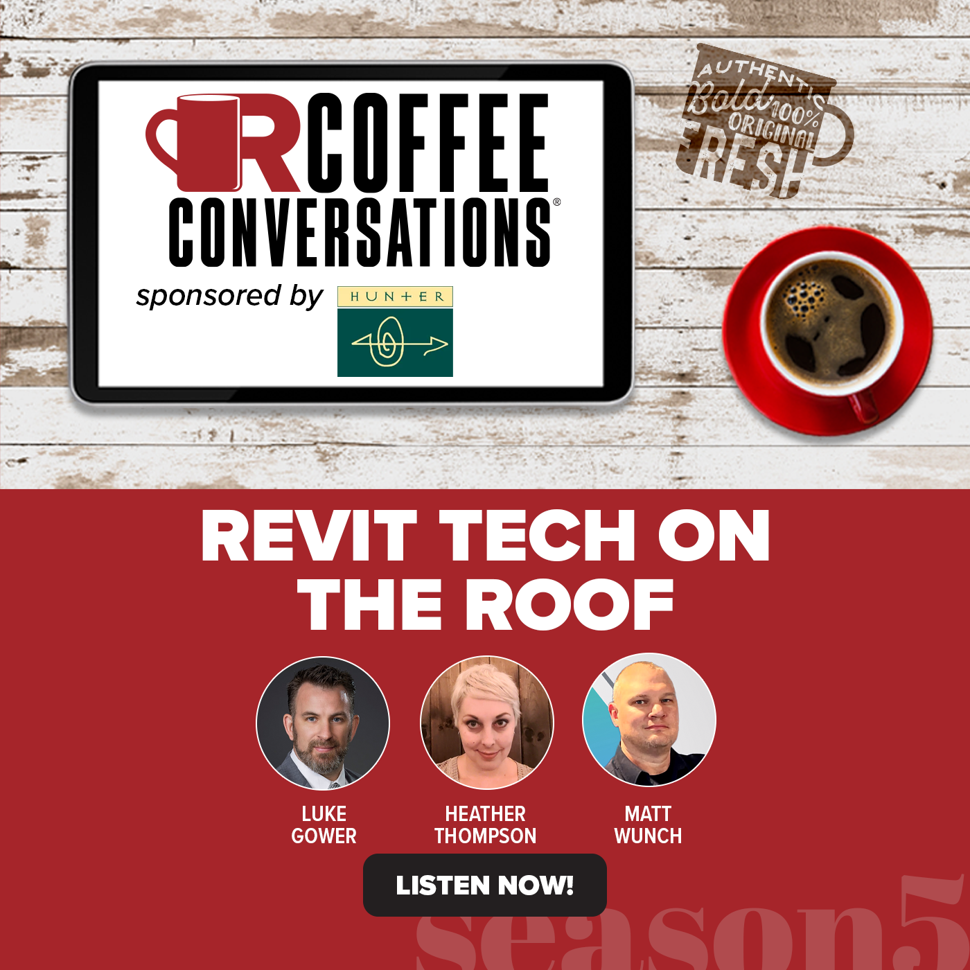 Hunter Panels - Coffee Conversations - Revit Tech on the Roof With Hunter Panels! - POD