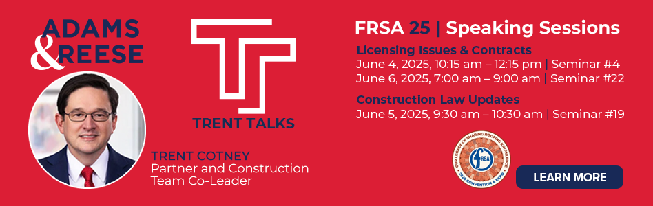 Adams & Reese - Billboard Ad - FRSA 2025 Speaking Sessions
