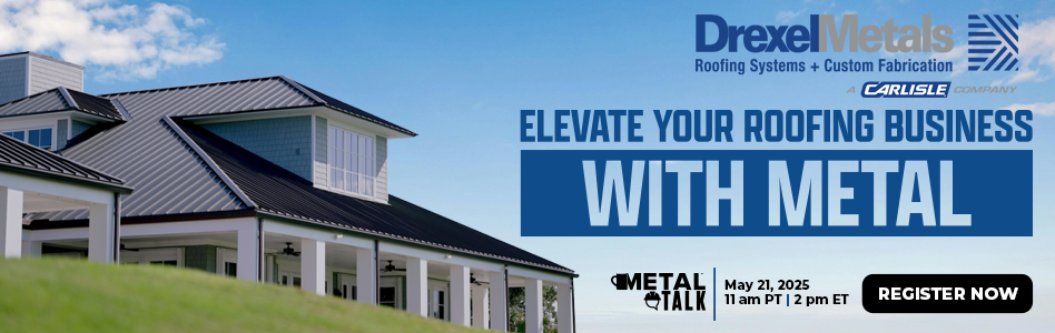 CAM (Drexel Metals) - Billboard Ad - Elevate Your Roofing Business with Metal - Register