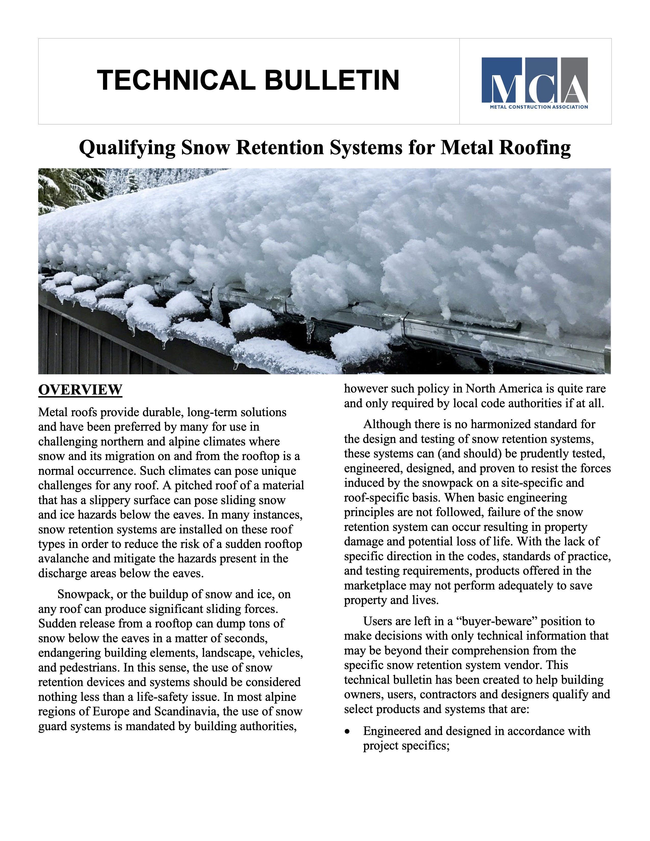Snow retention systems for metal roofing - cover