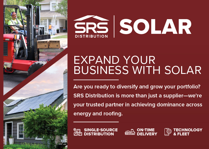 SRS - Navigation Ad - Your complete source for solar solutions & building products