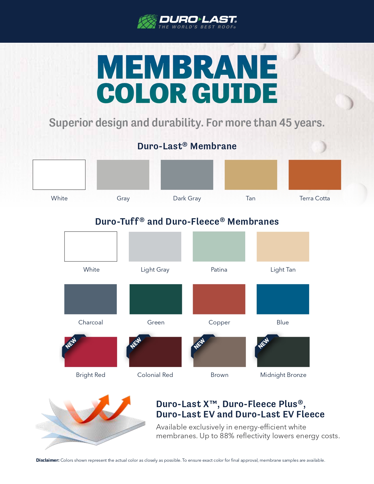Duro-Last Membrane Color Guide