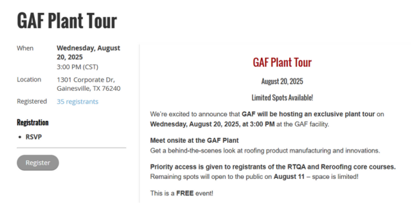 IIBEC North Texas GAF Plant Tour IIBEC North Texas GAF Plant Tour
