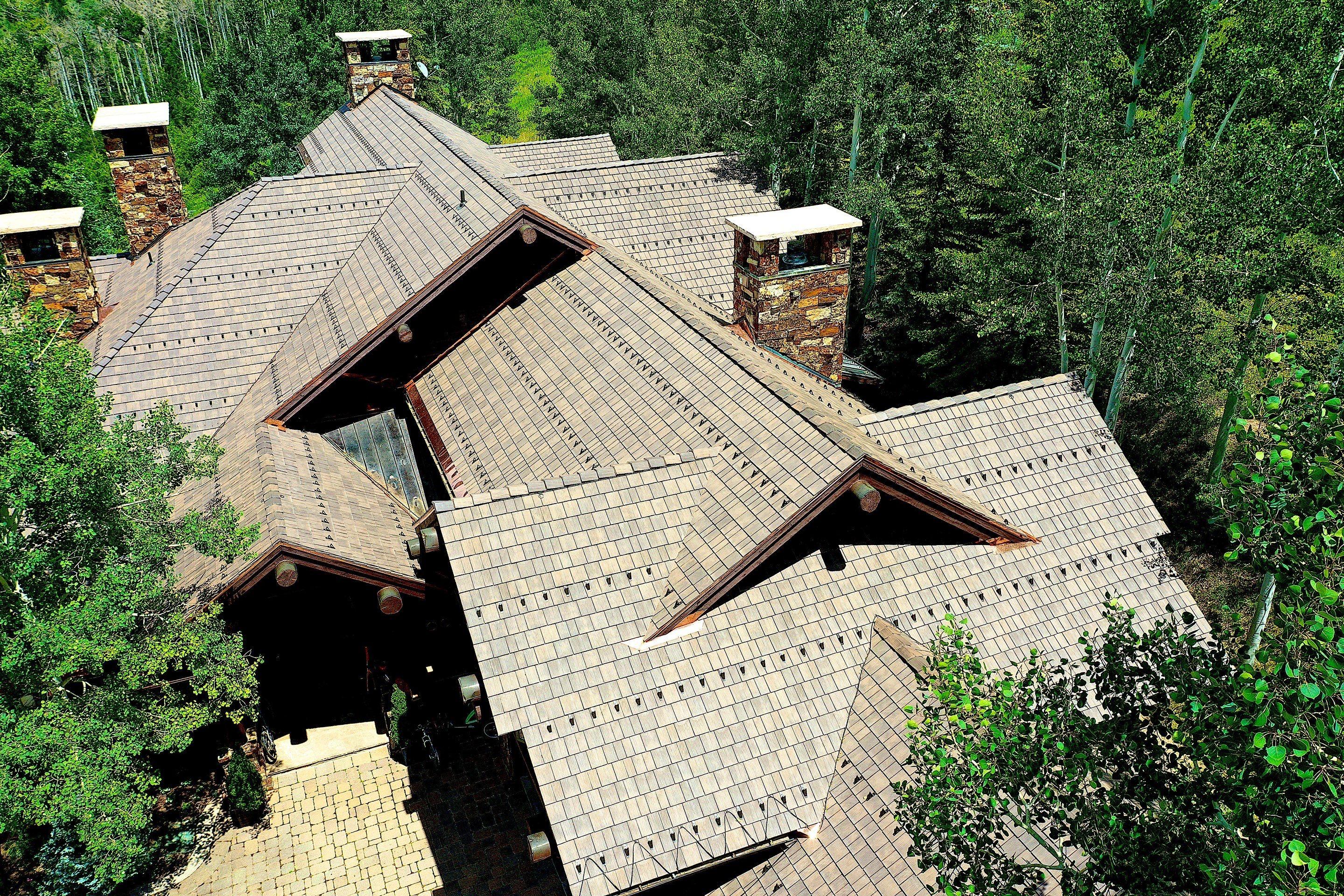 Rocky Mountain - RG 16 snow guards in dark bronze on DaVinci Select Shake by Umbrella Roofing1
