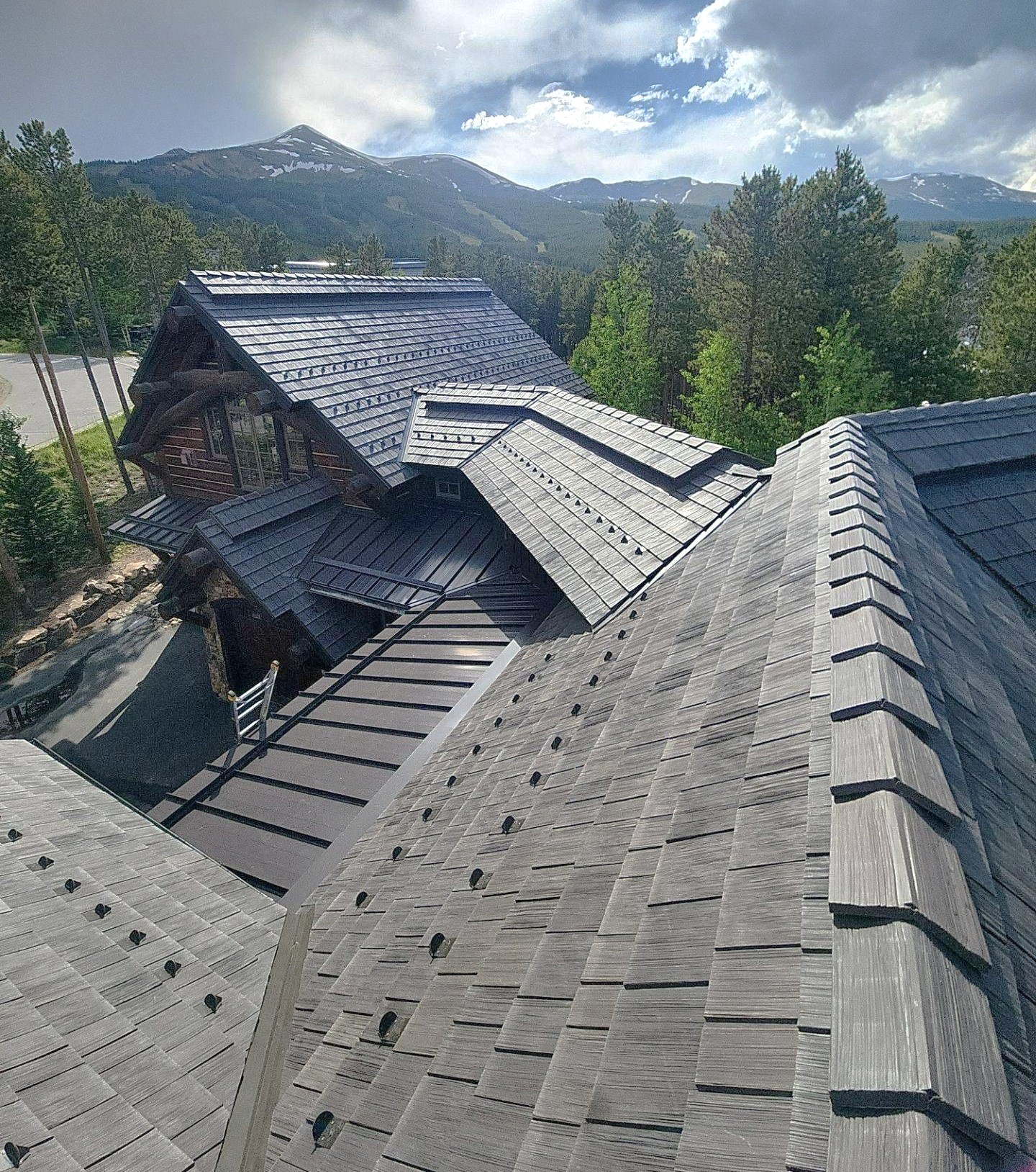 Rocky Mountain - Yeti 18 snow guards on DaVinci Shake roof by Home Grown Roofing & Contracting
