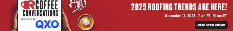 Coffee Conversations - Banner Ad - 2025 Roofing Trends Are Here!