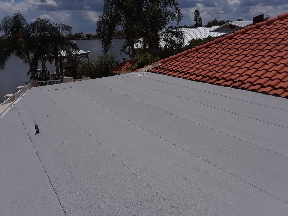 flat roof grey surface