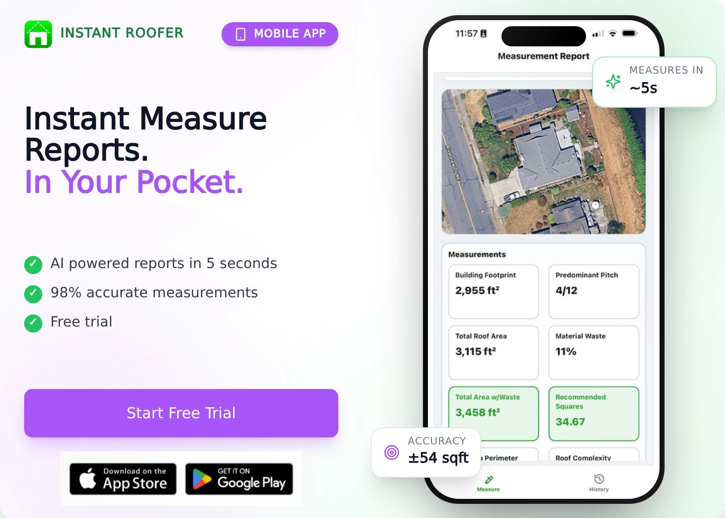 Instant Roofer - Instant Measure Nav Ad