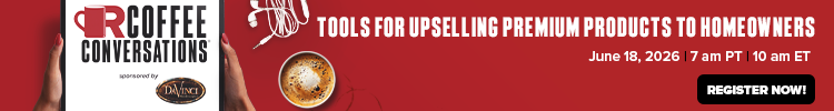 Coffee Conversations - Banner Ad - Tools for Upselling Premium Products to Homeowners (Sponsored by DaVinci)