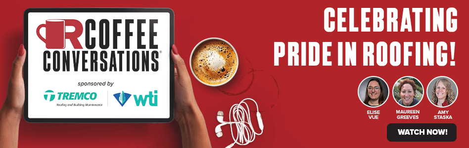 Coffee Conversations - Billboard Ad - Celebrating Pride in Roofing!