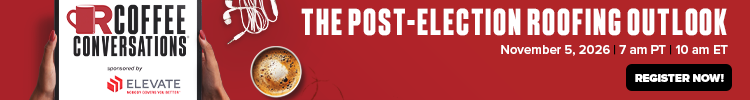 Coffee Conversations - Banner Ad - The Post-Election Roofing Outlook (sponsored by Elevate)