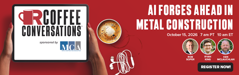 Coffee Conversations - Billboard Ad - AI Forges Ahead in Metal Construction