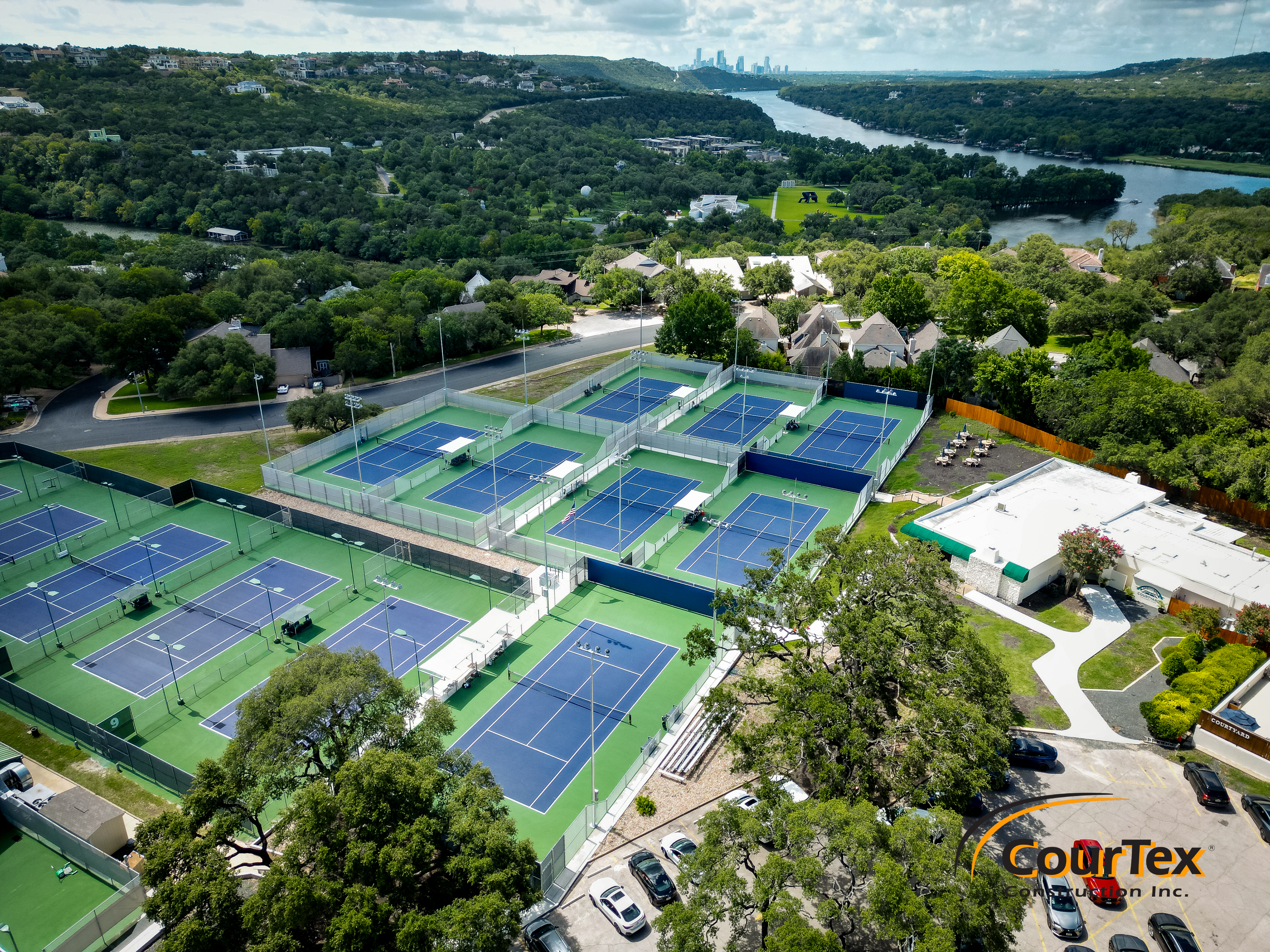Commercial - New Construction - PT Overlay - Tennis Courts - Court Yard - Austin